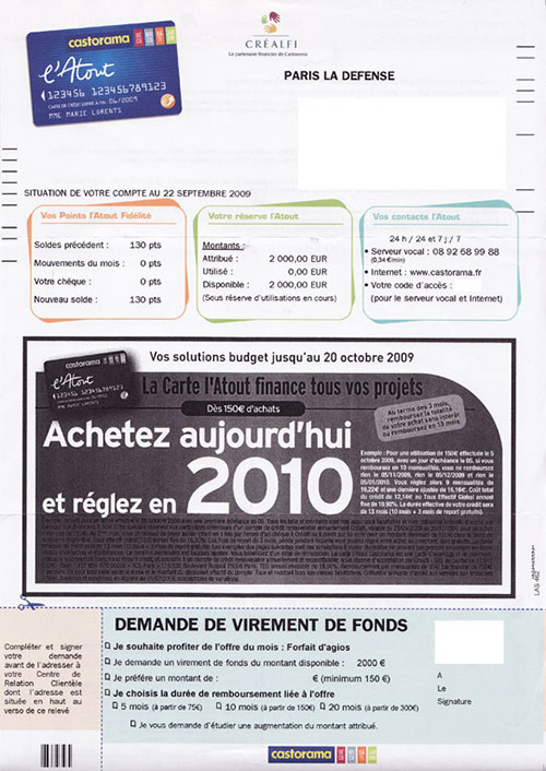 Encore une sollicitation pour utiliser la réserve d'argent associée à une carte de fidélité Encore une sollicitation pour utiliser la réserve d'argent associée à une carte de fidélité