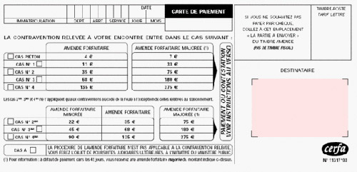 Une contravention Une contravention